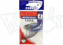 Крючки офсетные Condor WORM HOOK серии IRRIDIUM №4цв.blak nickel(10шт)(12054)