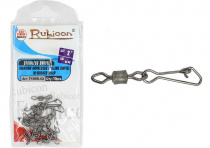 Вертлюг+карабин RUBICON Diamond lmpressed Rolling Swivel w/Hooked Shap 71068-02 №2, тест 25кг