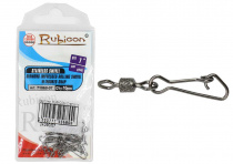 Вертлюг+карабин RUBICON Diamond lmpressed Rolling Swivel w/Hooked Shap 71068-07 №7, тест 15кг