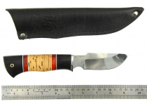 Нож Окский Ежик ст.65х13 ЭКСПО граб венге, береста, дюраль
