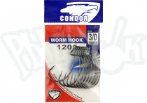 Крючки офсетные Condor WORM HOOK серии IRRIDIUM №3/0 цв.blak nickel(10шт)(12053/0)