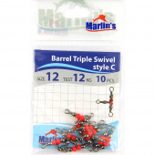 Вертлюг тройной  "Marlin's" Barrel Triple Swivels style C уп.10шт. SH4010-012
