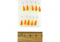 Мормышка вольф Капля с отв. (12#/1,5g) (039) оранжево-желтый